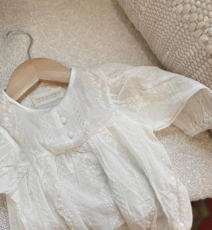 Annie & Charles® organic cotton bodysuit with embroidery