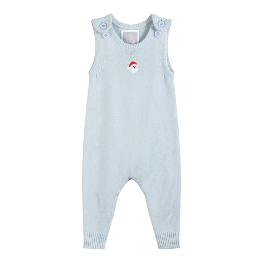 Light Blue Santa Knit Romper