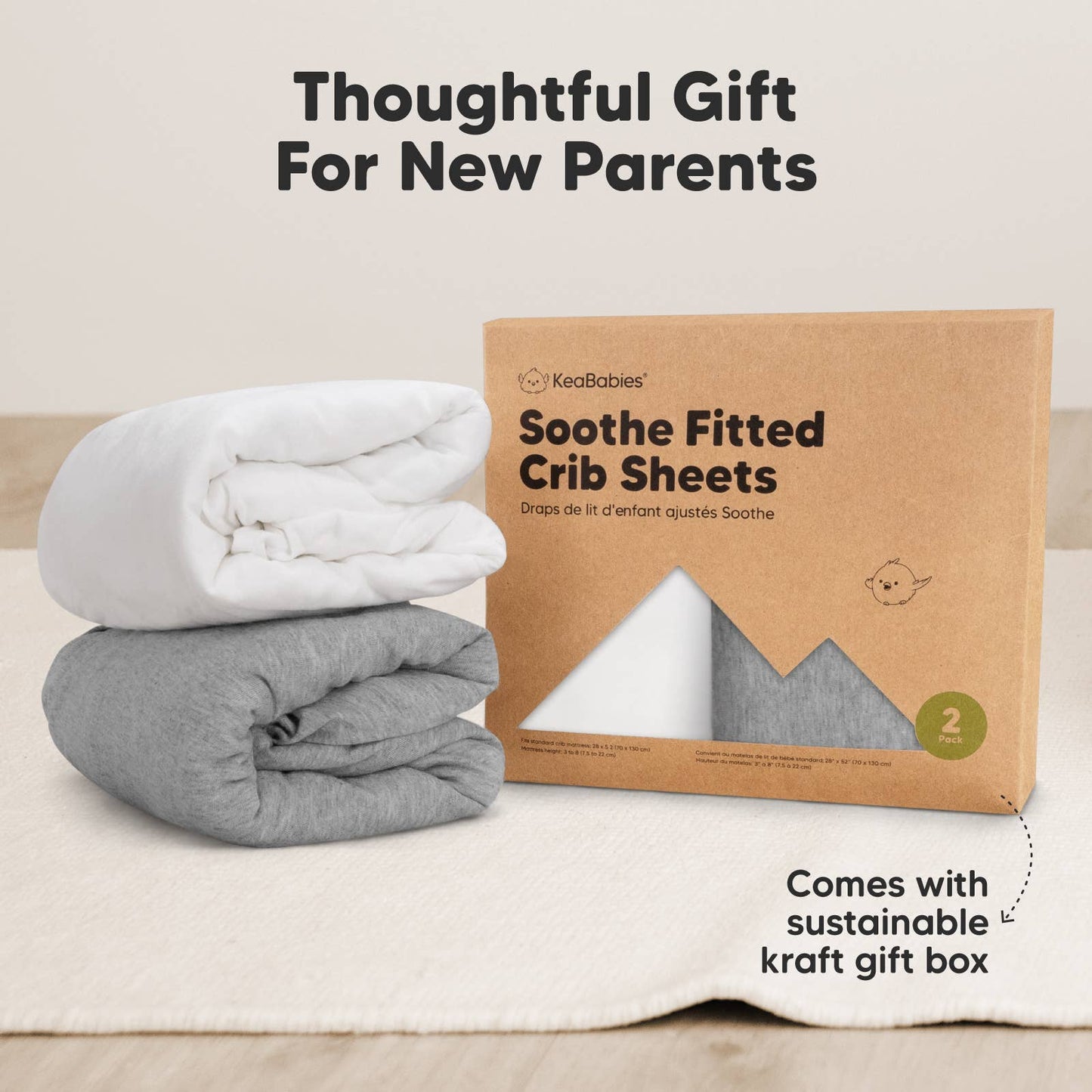 2-pack Organic Cotton Fitted Crib Sheet (Cloud)