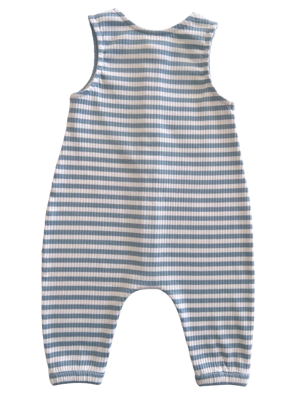 Dusty Blue Stripe / Organic Ribbed Bay Jumpsuit (Baby-Kids)