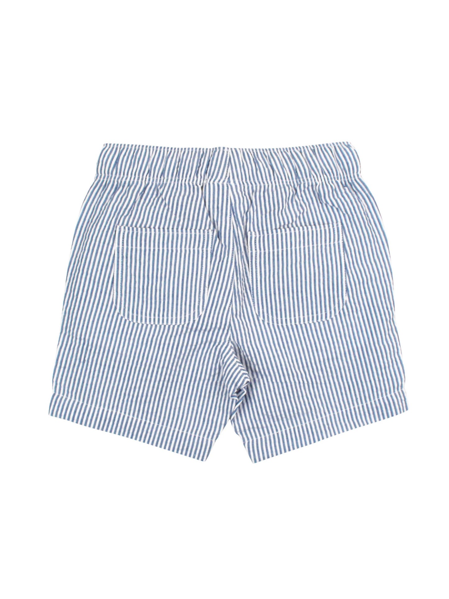 Boys Classic Blue Seersucker Pull-on Shorts