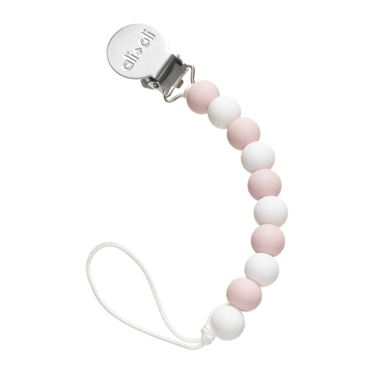 Ali+Oli Silicone Pacifier Clip (Pink-White)