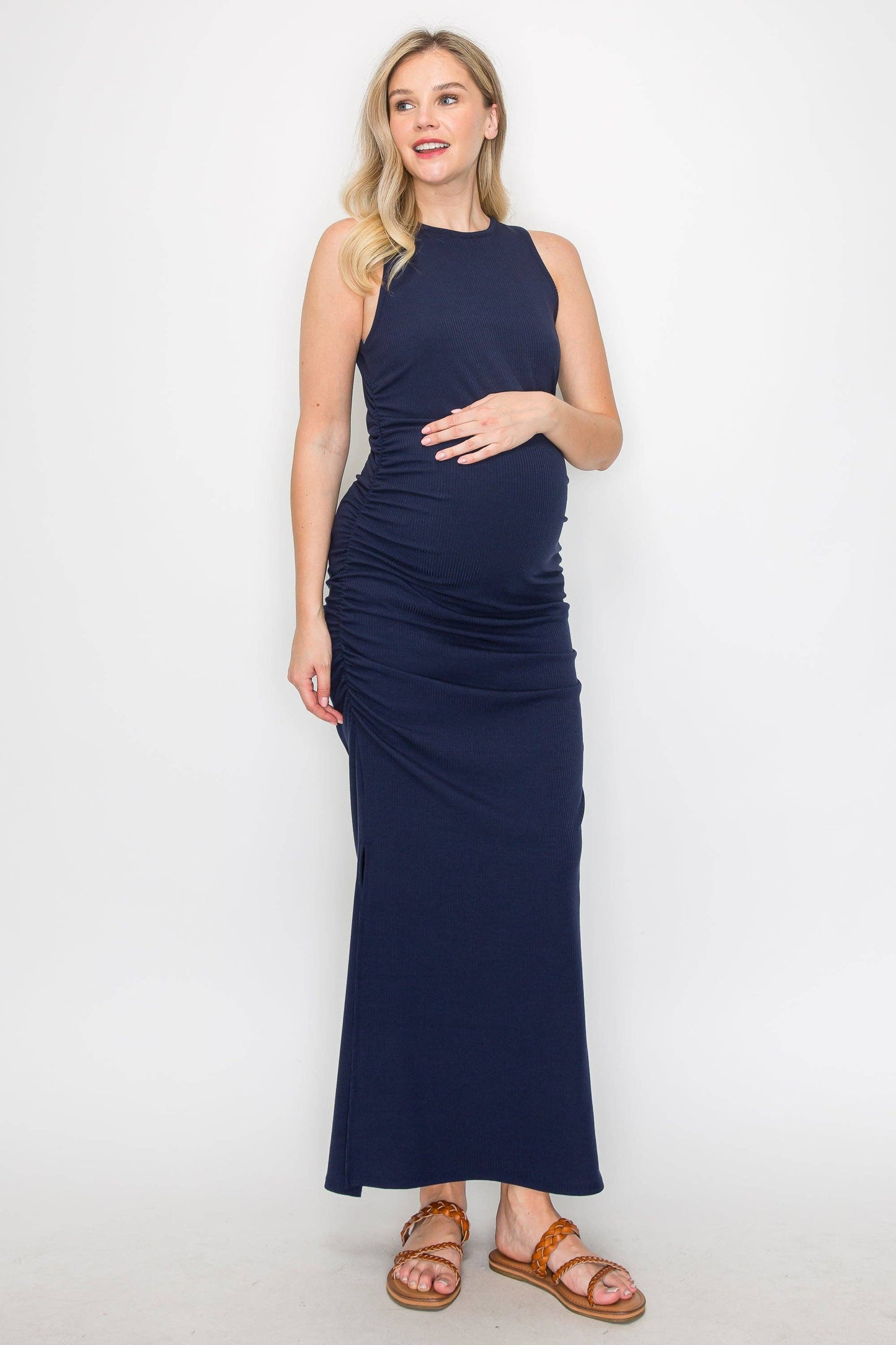 Celestine Tank Ribbed Long Dress W/Side Slit