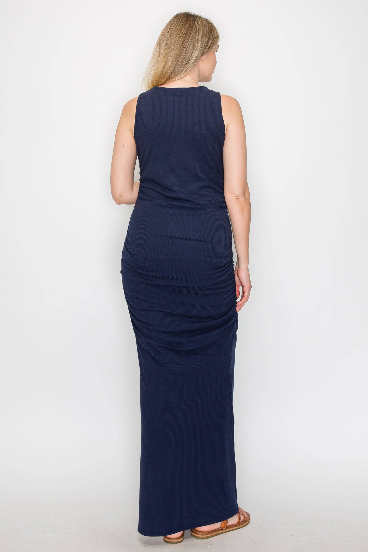 Celestine Tank Ribbed Long Dress W/Side Slit