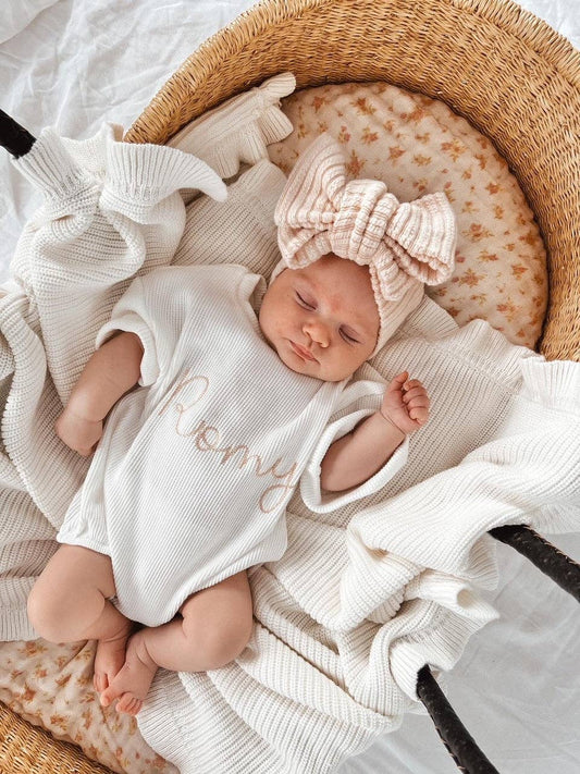 WAFFLE BUBBLE ROMPER - WHITE