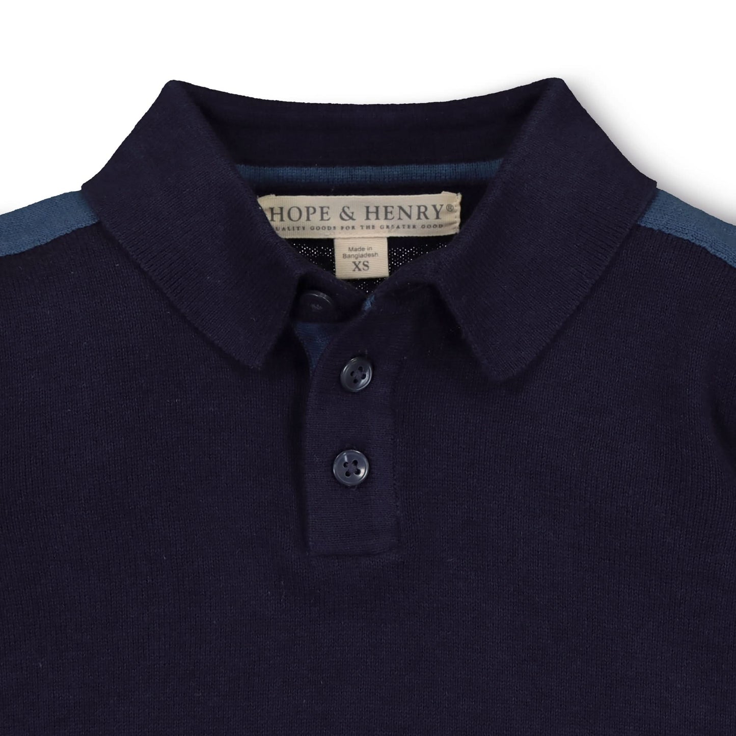 Long Sleeve Organic Sweater Polo - Baby