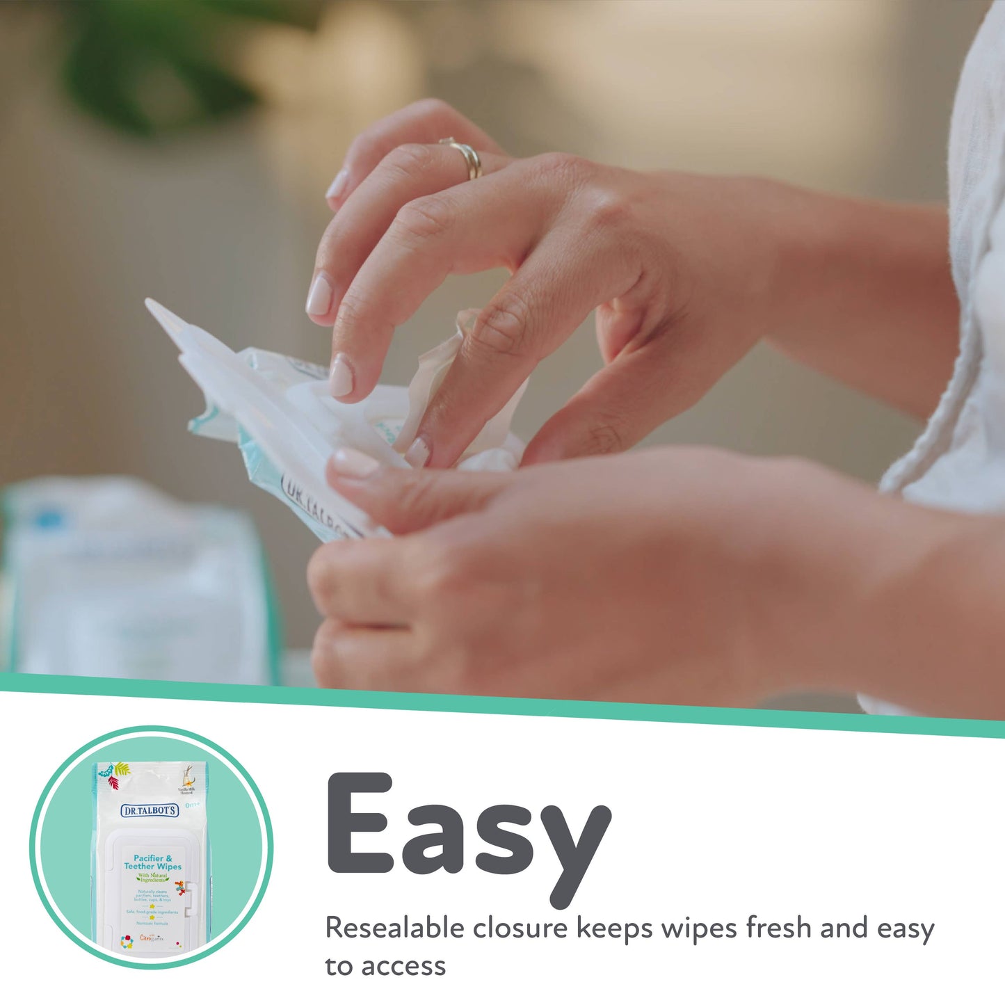 Pacifier and Teether Wipes, Vanilla Milk Flavor, 48 count