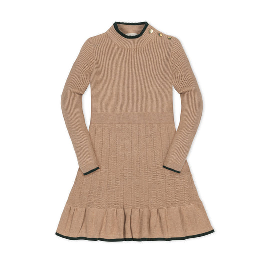 Organic Mock Neck Flounce Sweater Dress - Baby