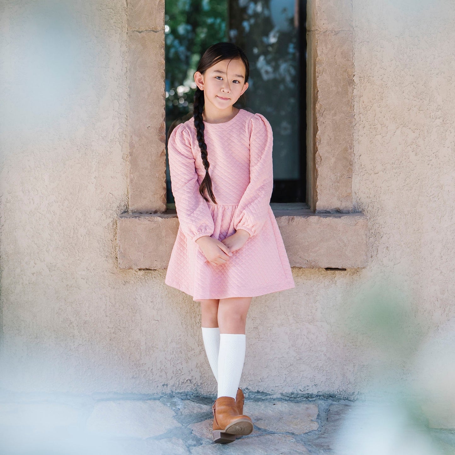 Quilted Drop Waist Dress