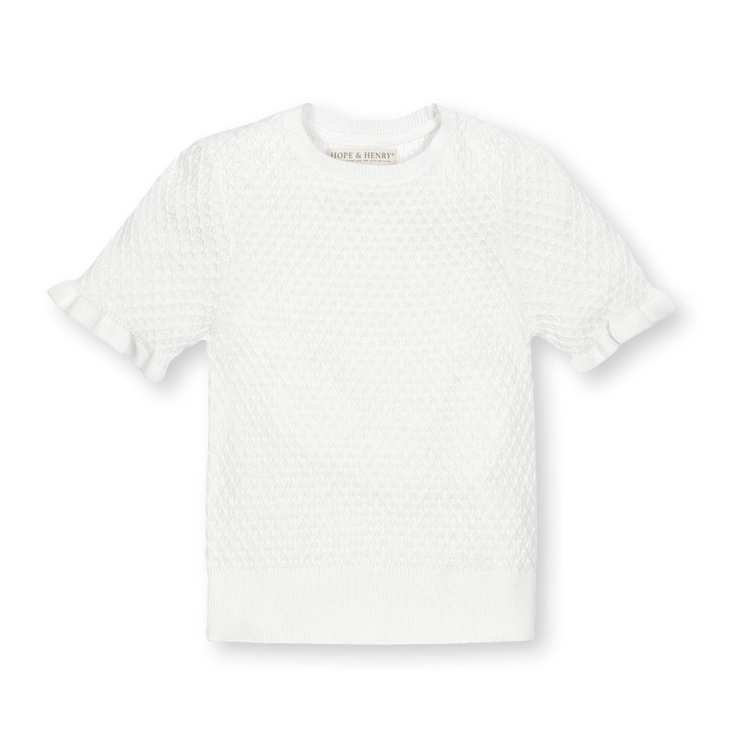 Organic Ruffle Edge Sweater Top