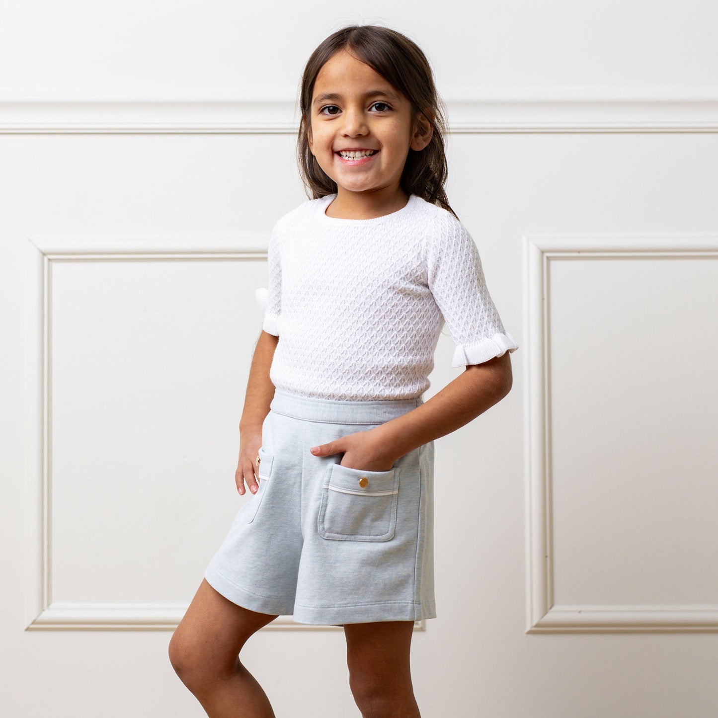 Organic Ruffle Edge Sweater Top