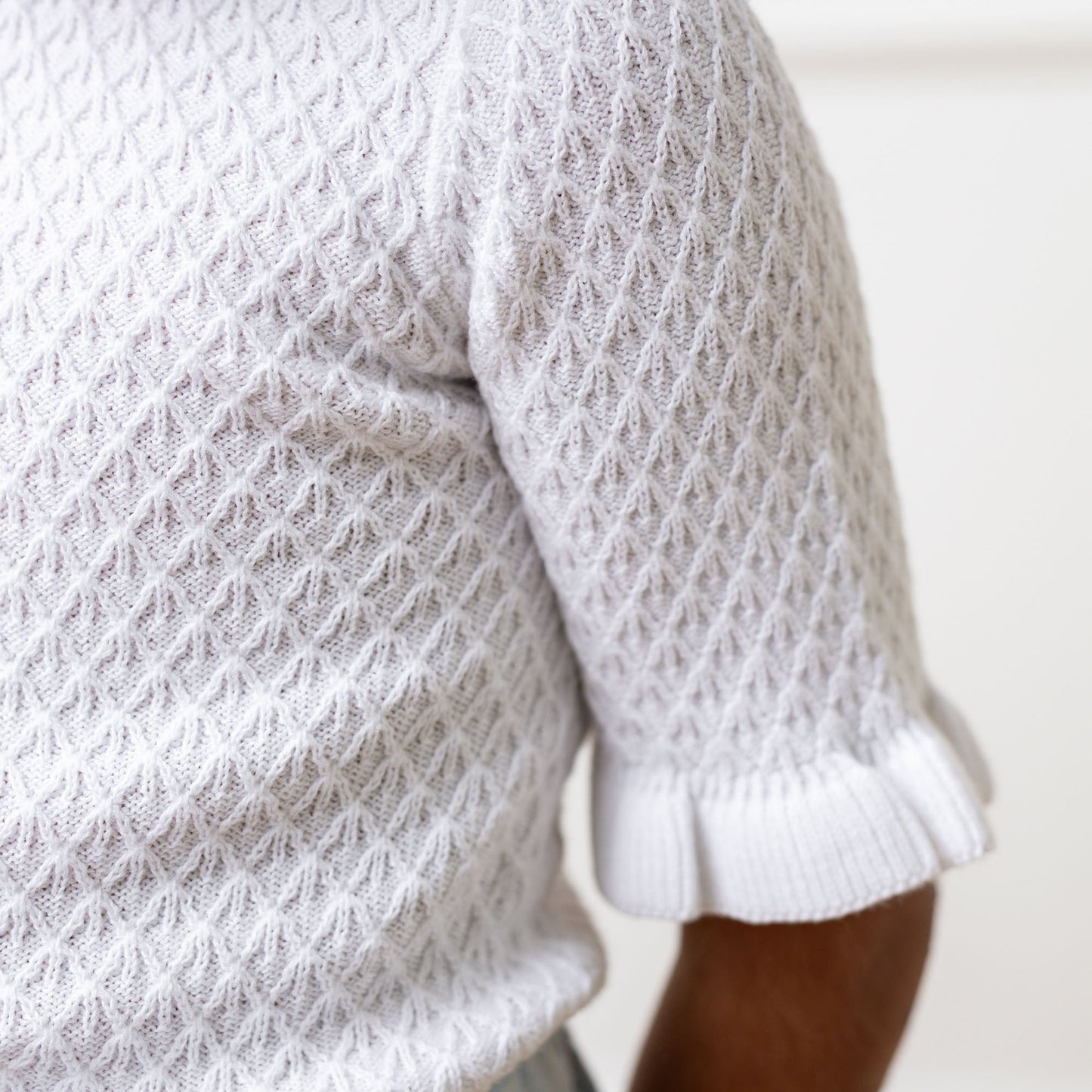 Organic Ruffle Edge Sweater Top