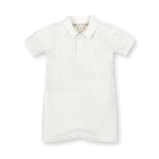 Organic Shortie Cable Sweater Romper