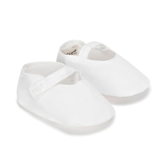 Linen Button Strap Soft Shoe