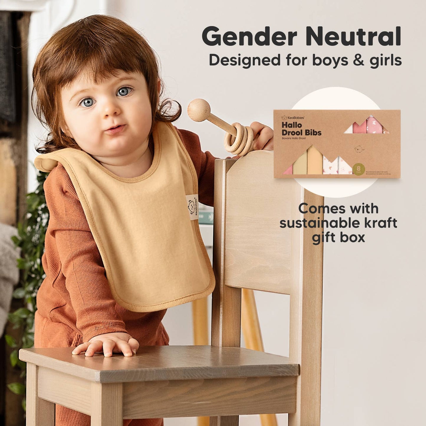 KeaBabies 8-Pack Hallo Drool Bibs