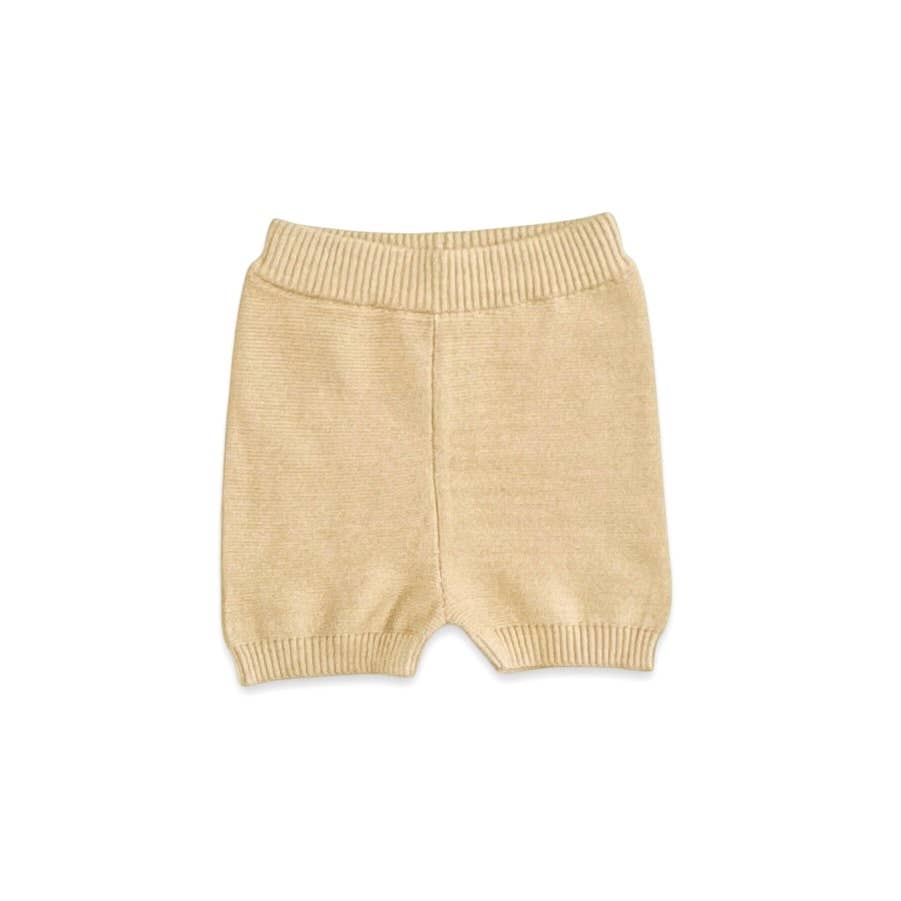 Tennis Collar & Stripe Knit Top & Shorts Set -Organic Cotton
