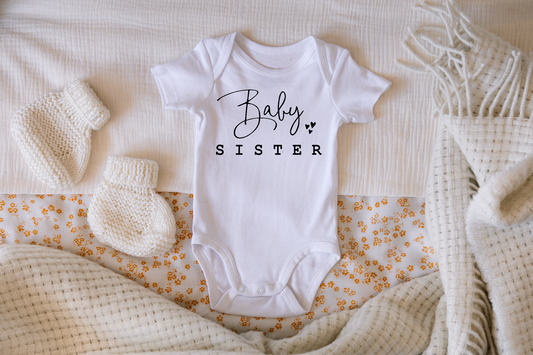 Baby Sister Pregnancy & Gender Reveal Onesie