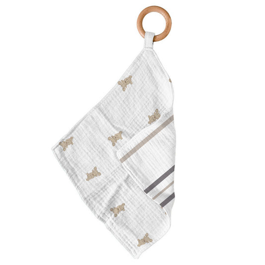 Teddy Bear & Grey Stripe Newcastle Teether