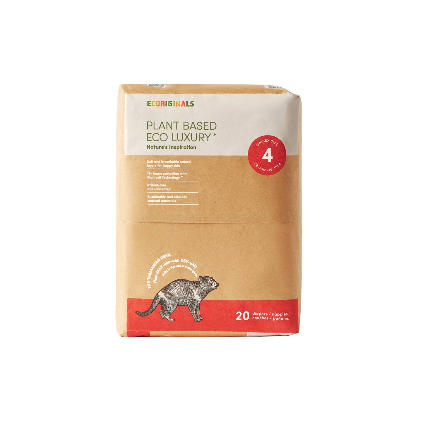 Plant based USA Cotton Eco Diaper Size 4 Toddler 22-33lb