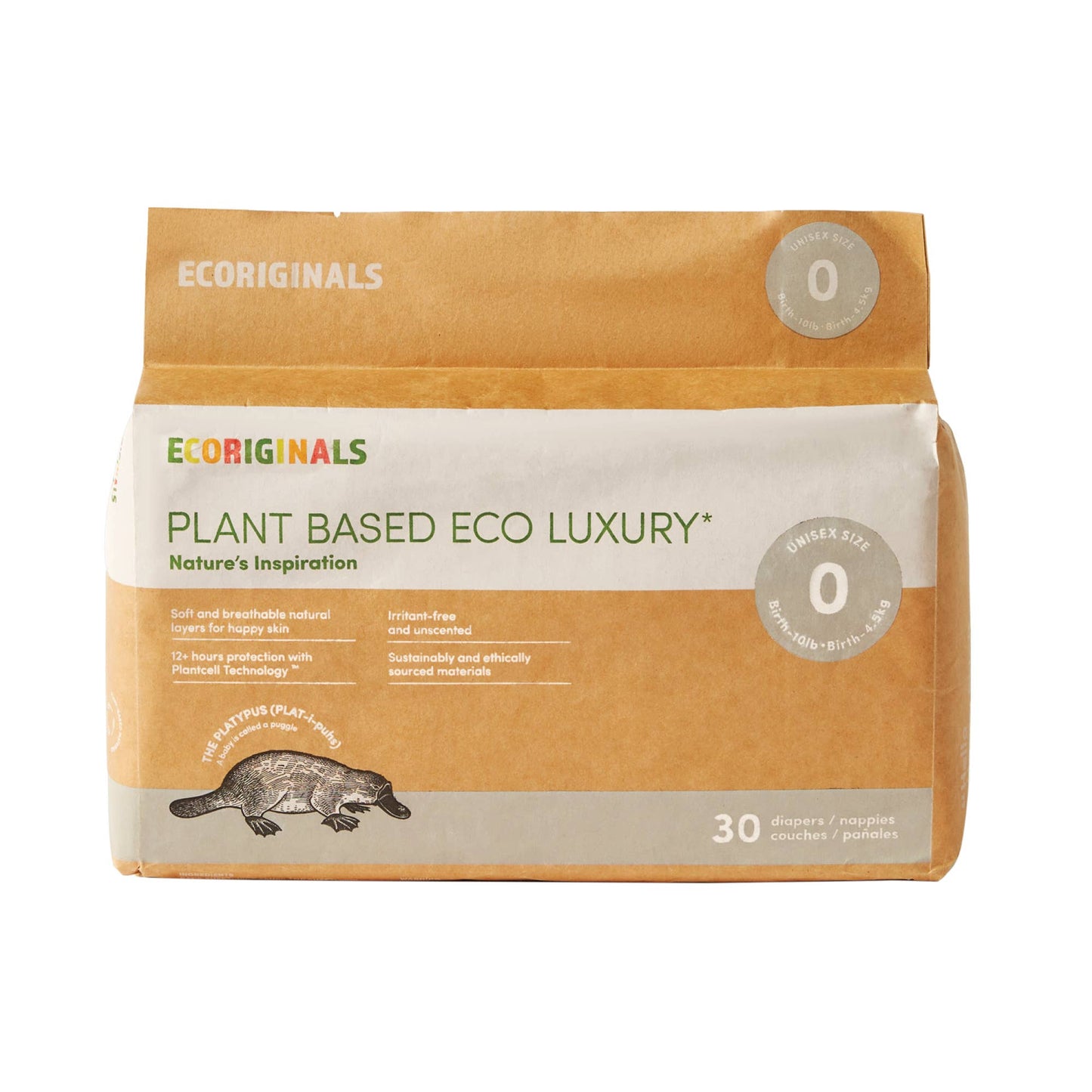 Plant based USA Cotton Eco Diaper Size 0 Newborn 0-10lb