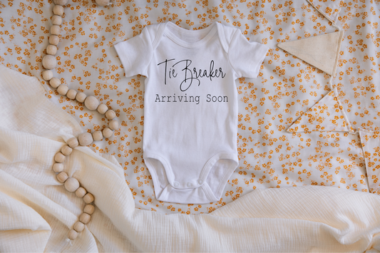Tie Breaker Pregnancy & Gender Reveal Onesie