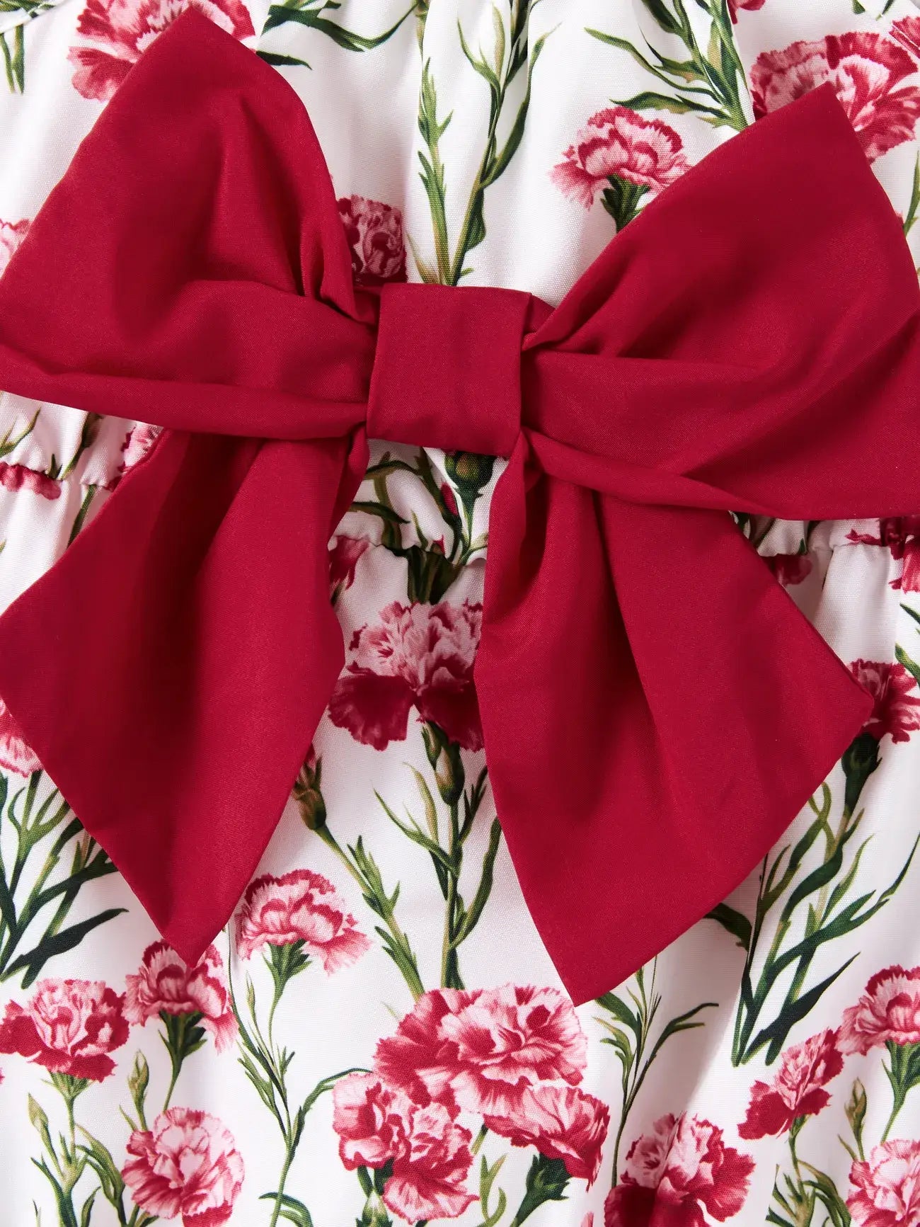 Baby Girl Sweet & Elegant Floral Print Bowknot Romper