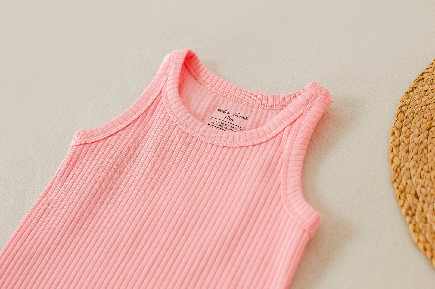 Bubble Gum Ribbed Organic Cotton Onesie