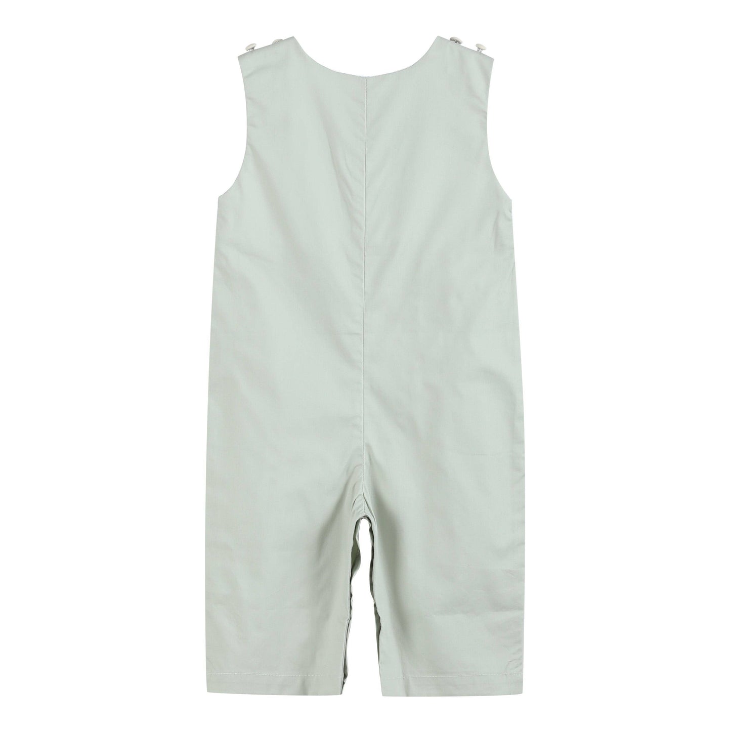 Sage Green Construction Smocked Overalls