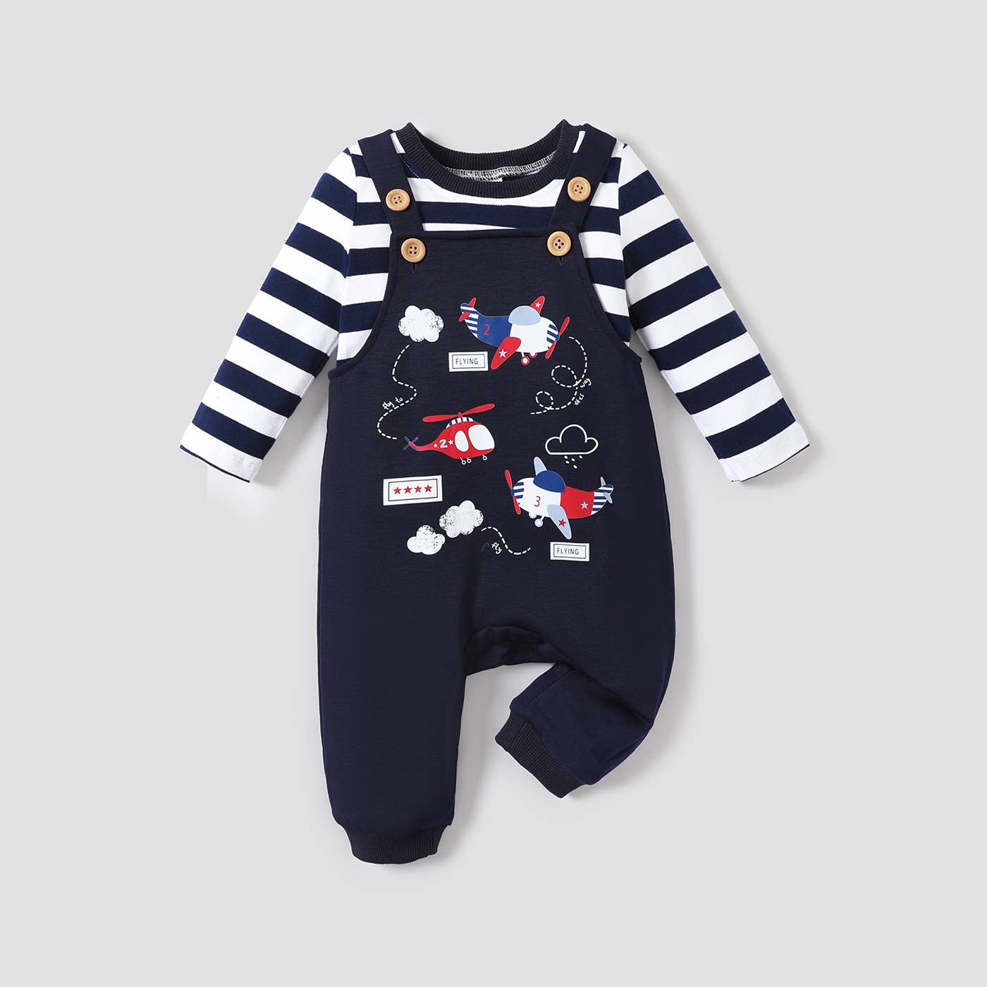 2pcs Baby Boy Airplane Pattern Hanging Strap Set