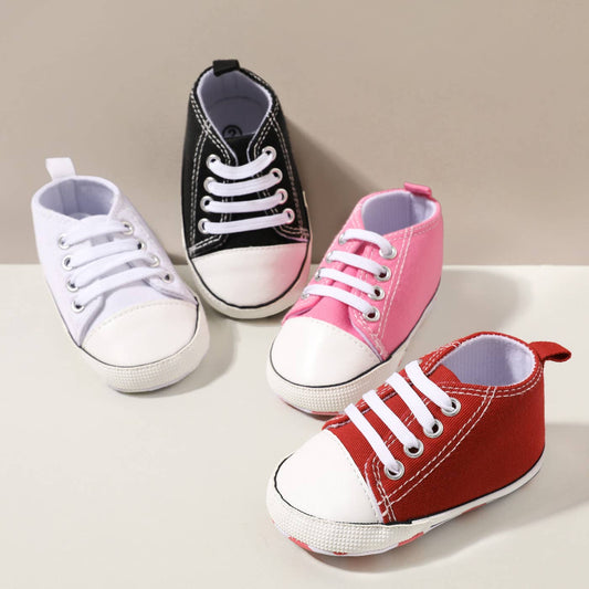 Baby / Toddler Simple Solid Lace Up Prewalker Shoes