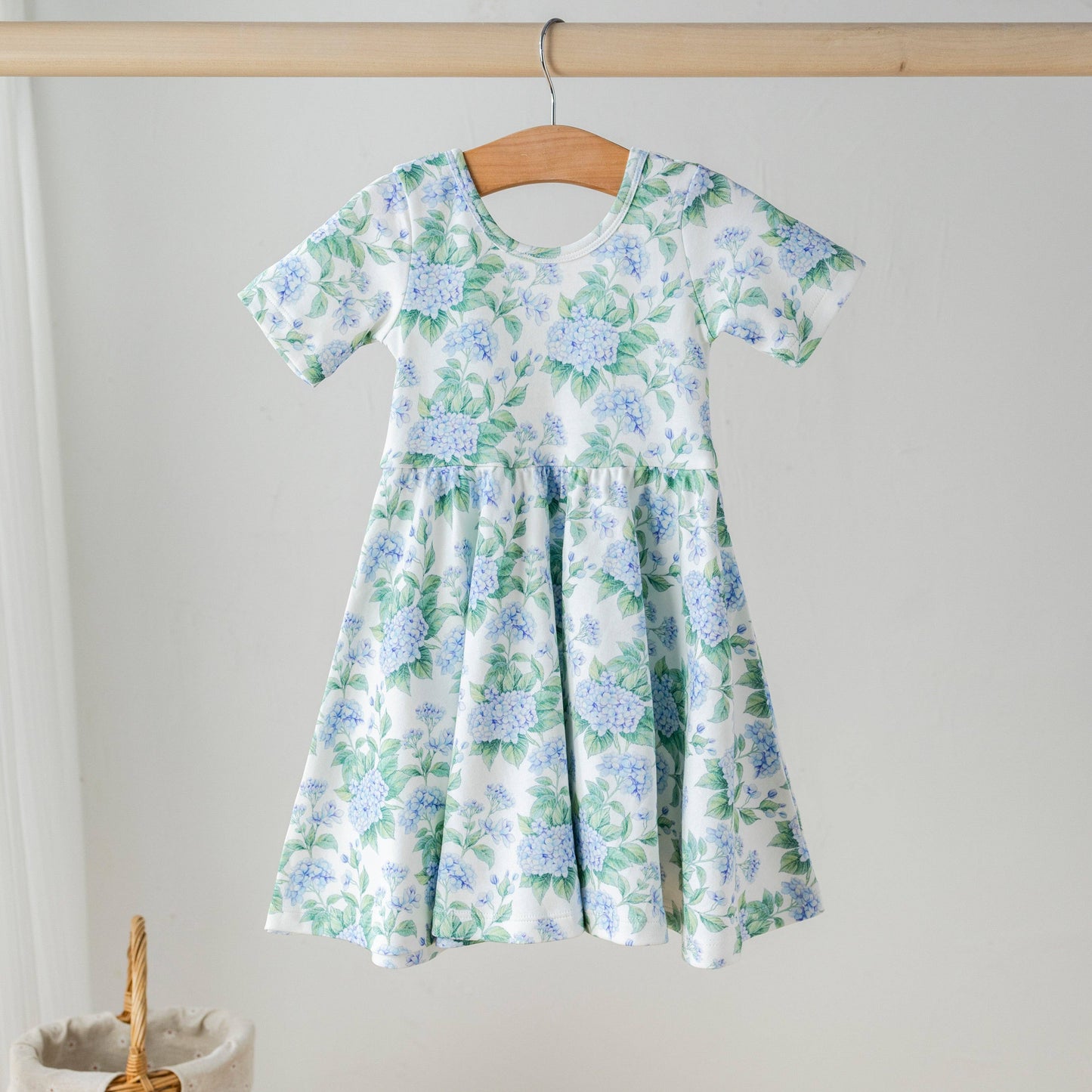 Hydrangea Heaven Organic Cotton Twirl Dress