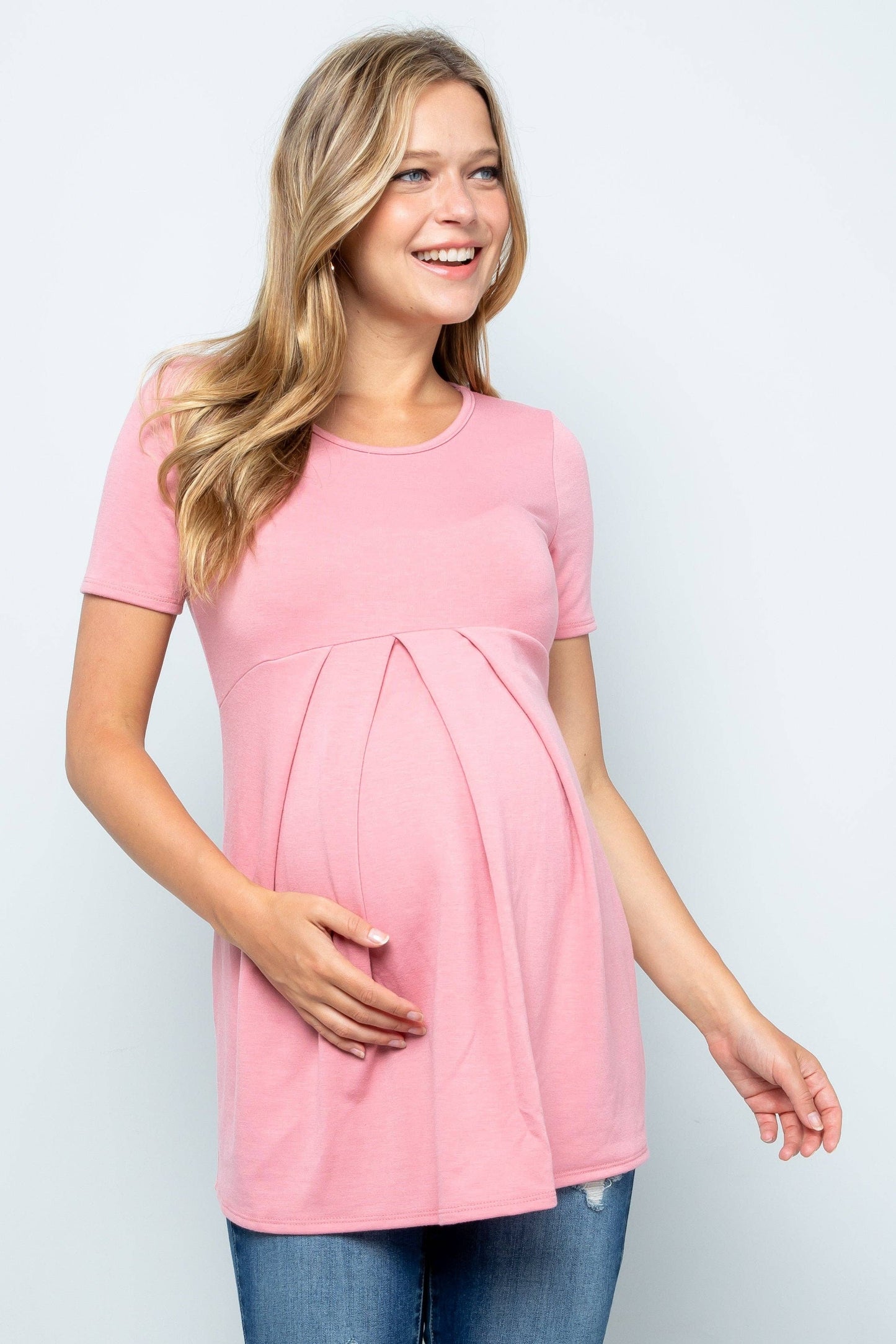 Zoey French Terry Pleated Top