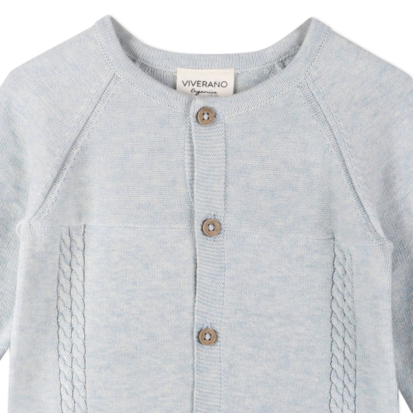 Pointelle Cable Knit Baby Jumpsuit -Organic Cotton -2 Colors