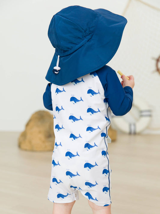 Baby Boys Whale Friends Long Sleeve One Piece Rash Guard