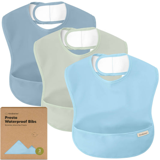 3-Pack Presto Waterproof Baby Bibs for Boys, Girls