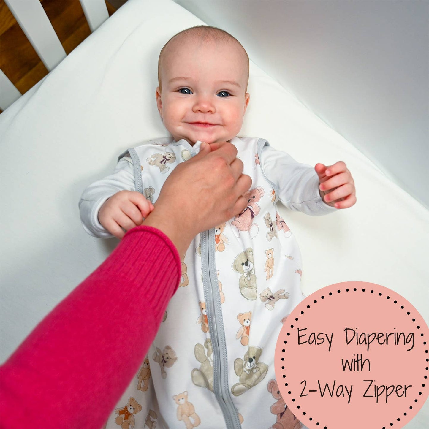 Bear Hugs Baby Sleep Sack, 100% Organic Cotton