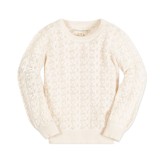 Balloon Sleeve Organic Pointelle Sweater - Baby