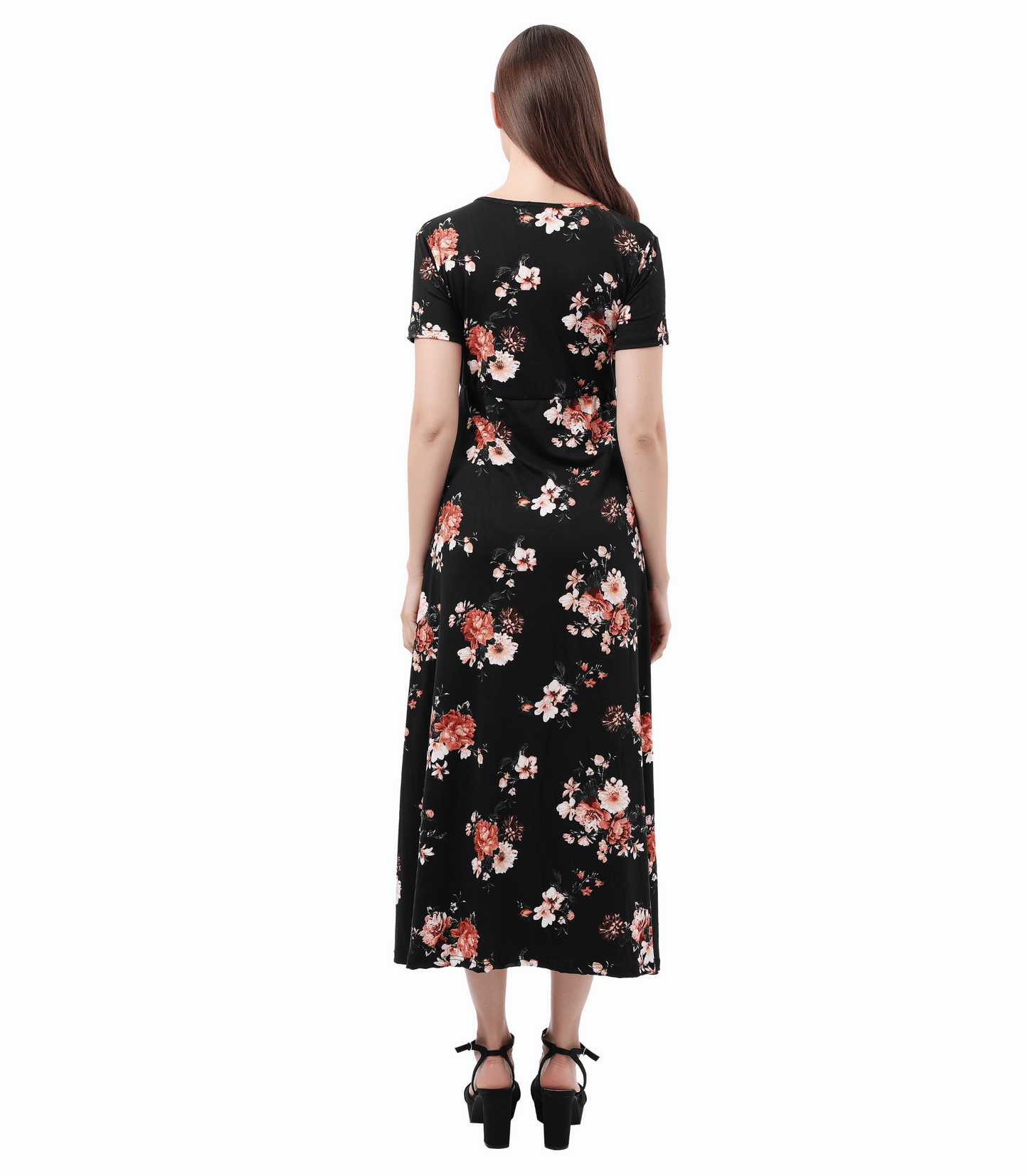 Floral Hi-Low Maternity Maxi Dress