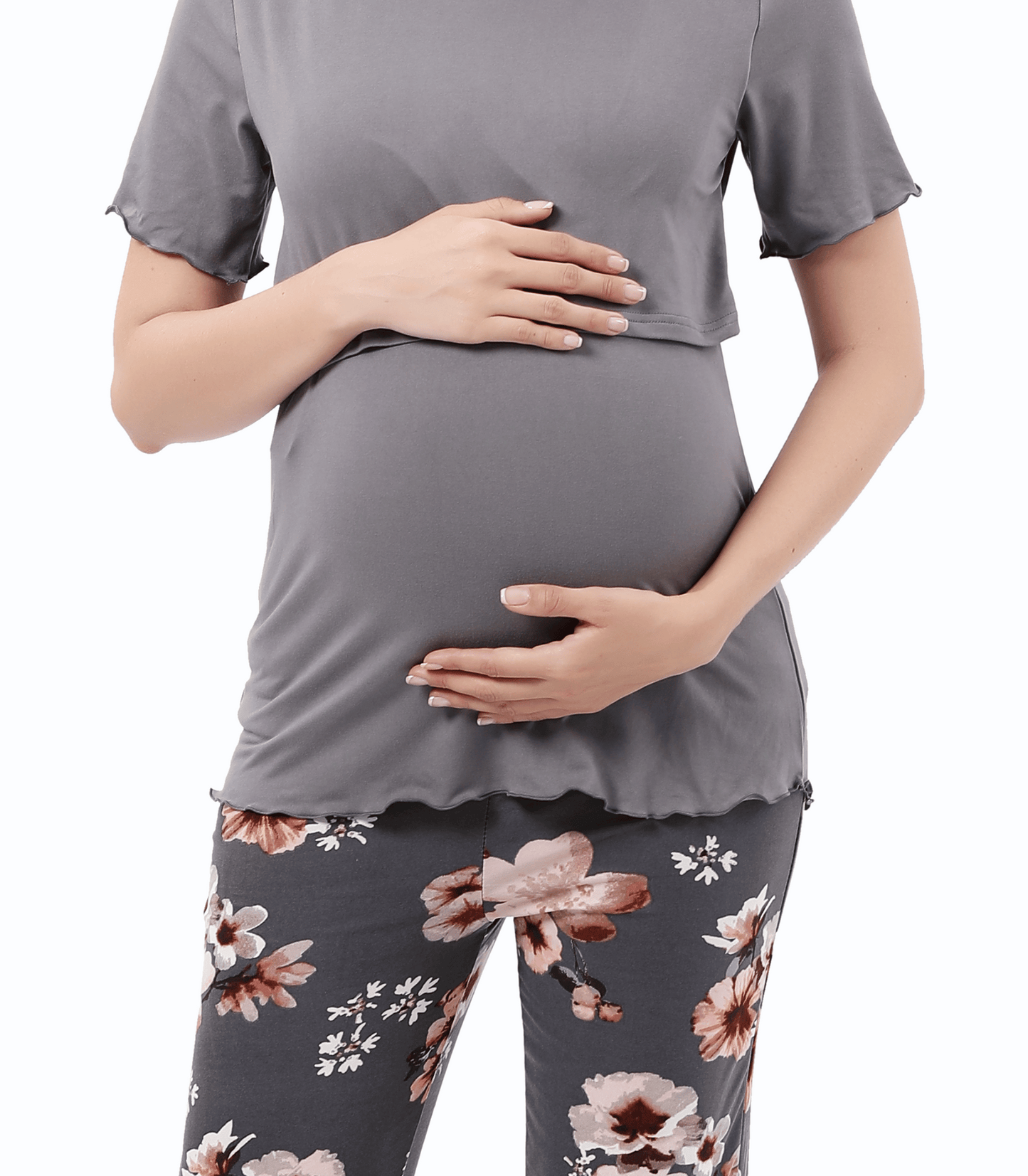 Bump Friendly Nursing Pajama Set Colored