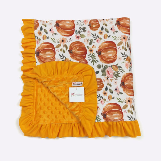 Clover Cottage Watercolor Pumpkin Blanket
