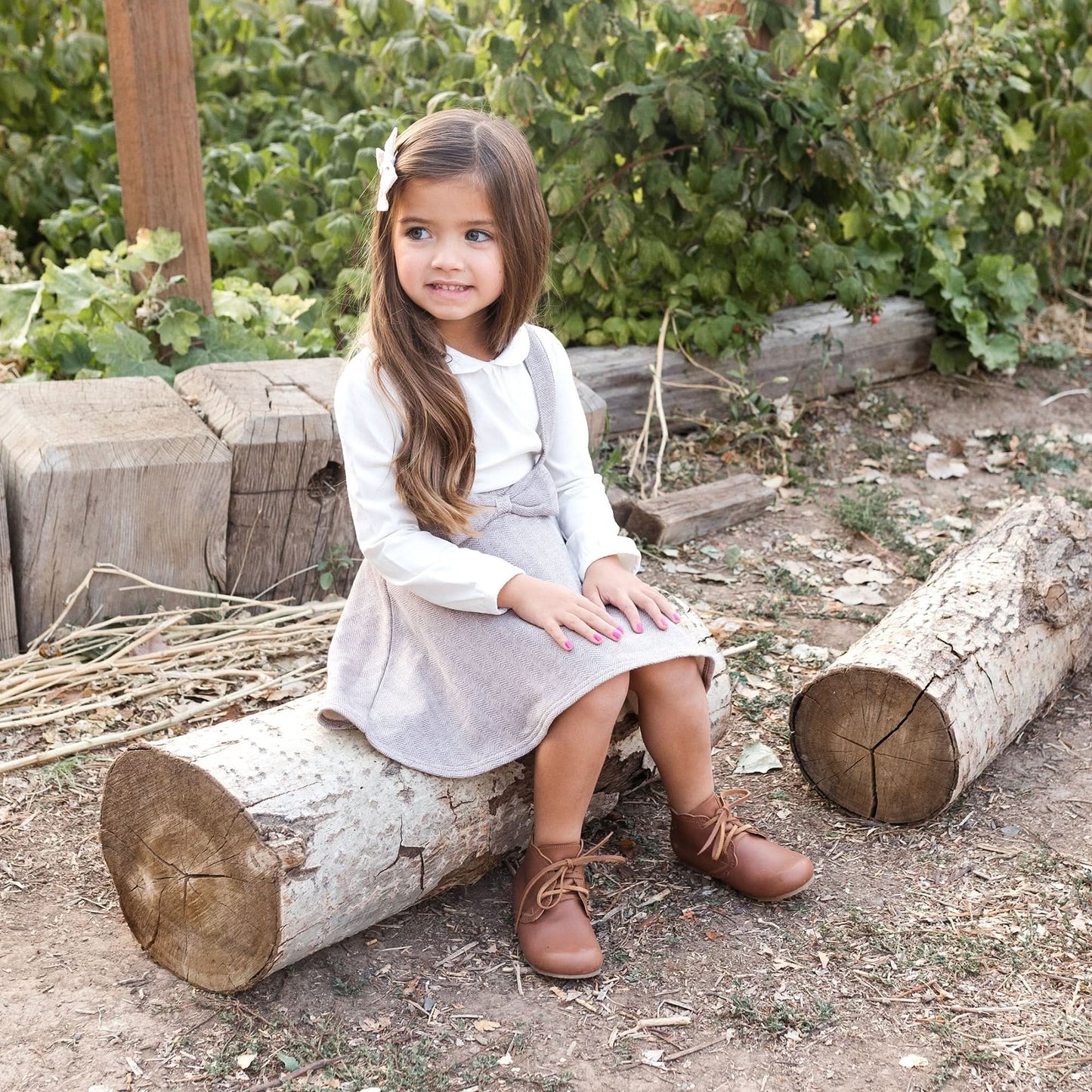 Knit Top with Woven Collar