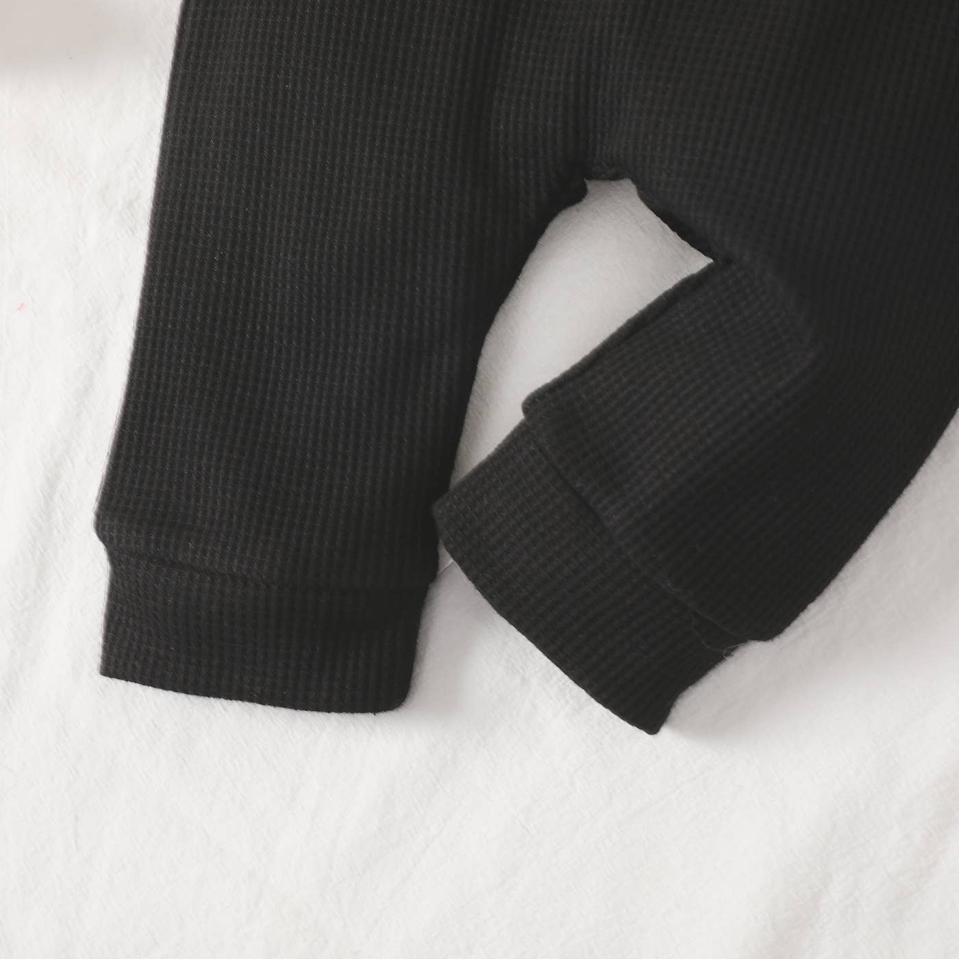 Baby Boy Waffle Letter Patched Pocket Front Overalls