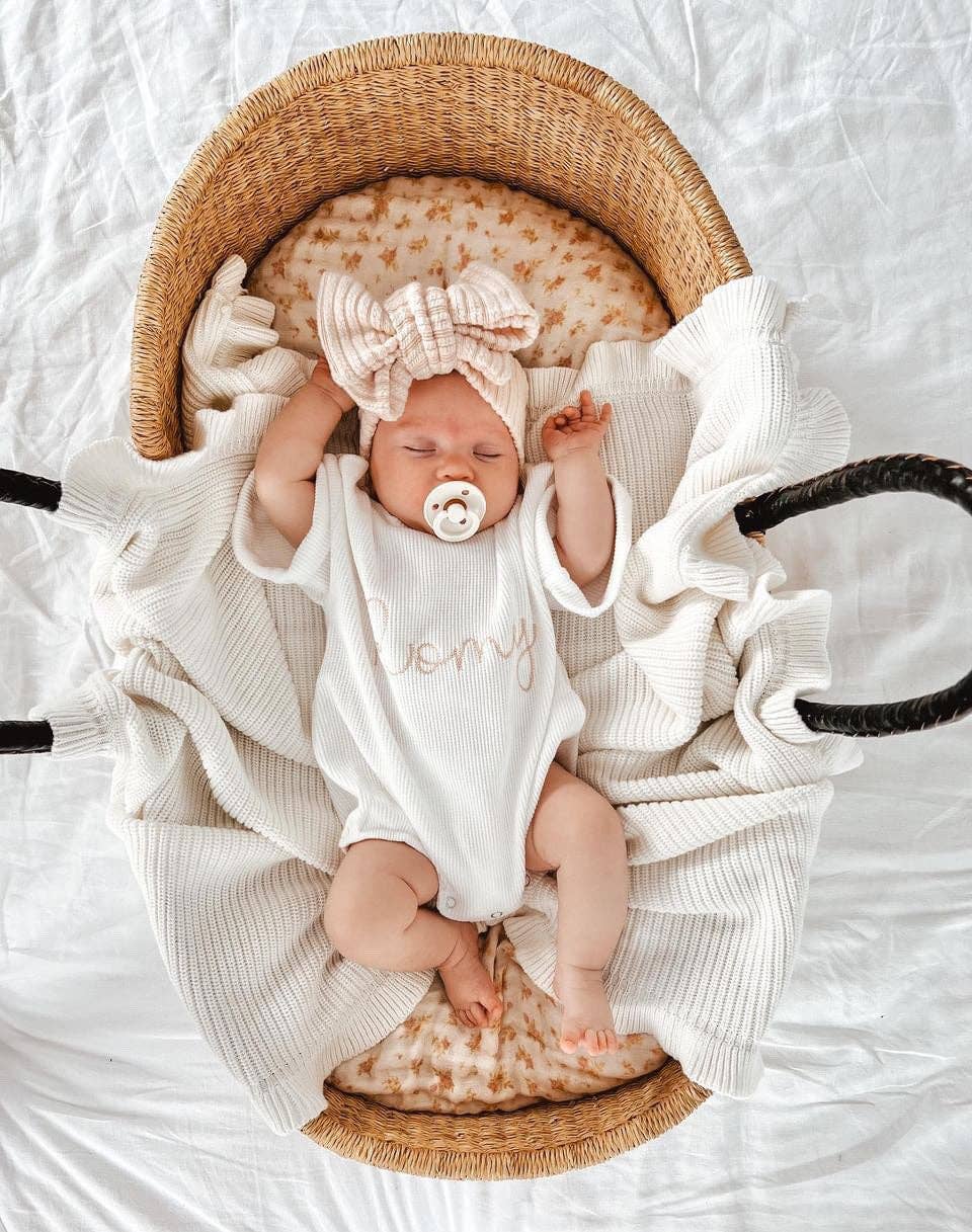 WAFFLE BUBBLE ROMPER - WHITE