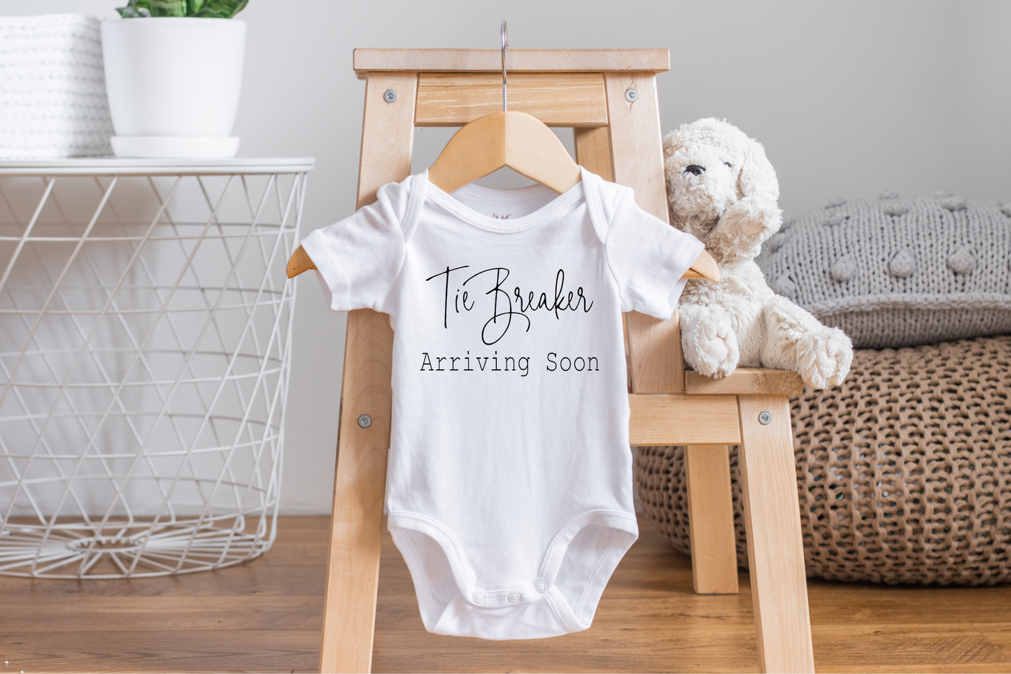 Tie Breaker Pregnancy & Gender Reveal Onesie
