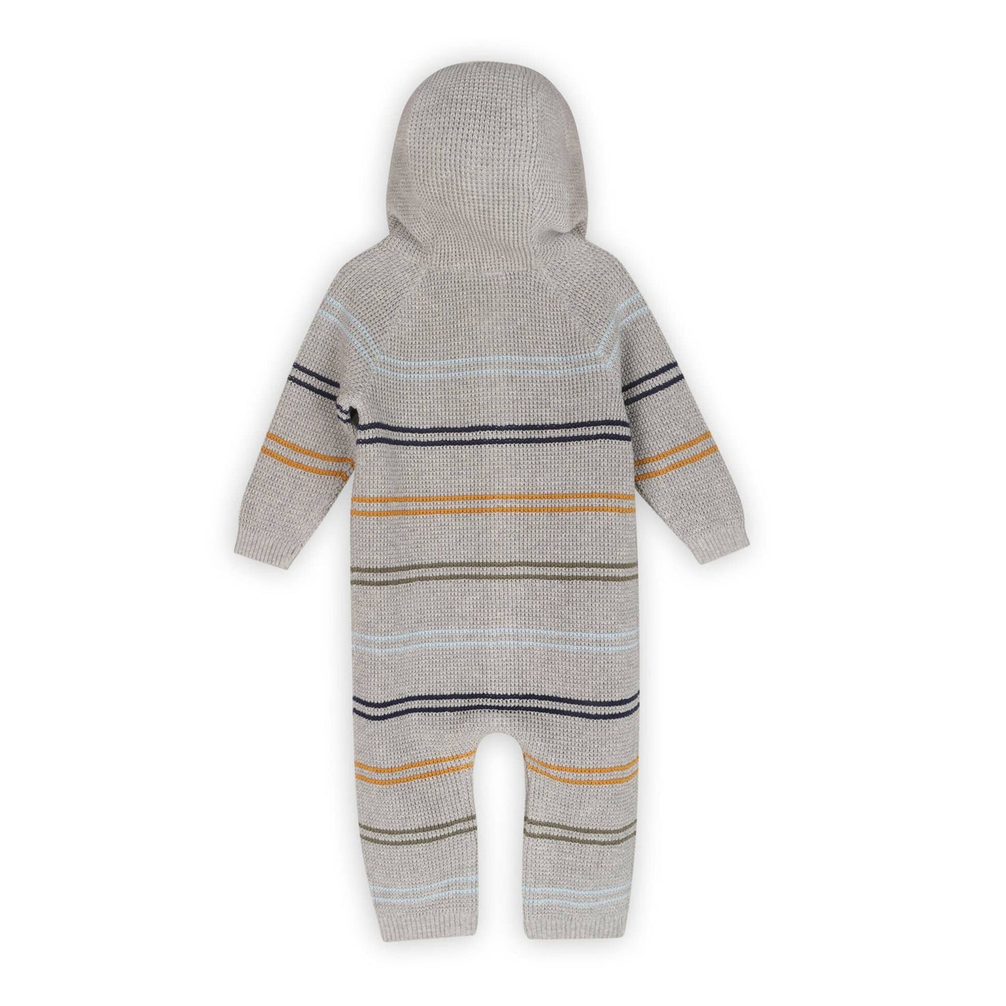 Classic Stripe Sweater Knit Baby Hooded Jumpsuit