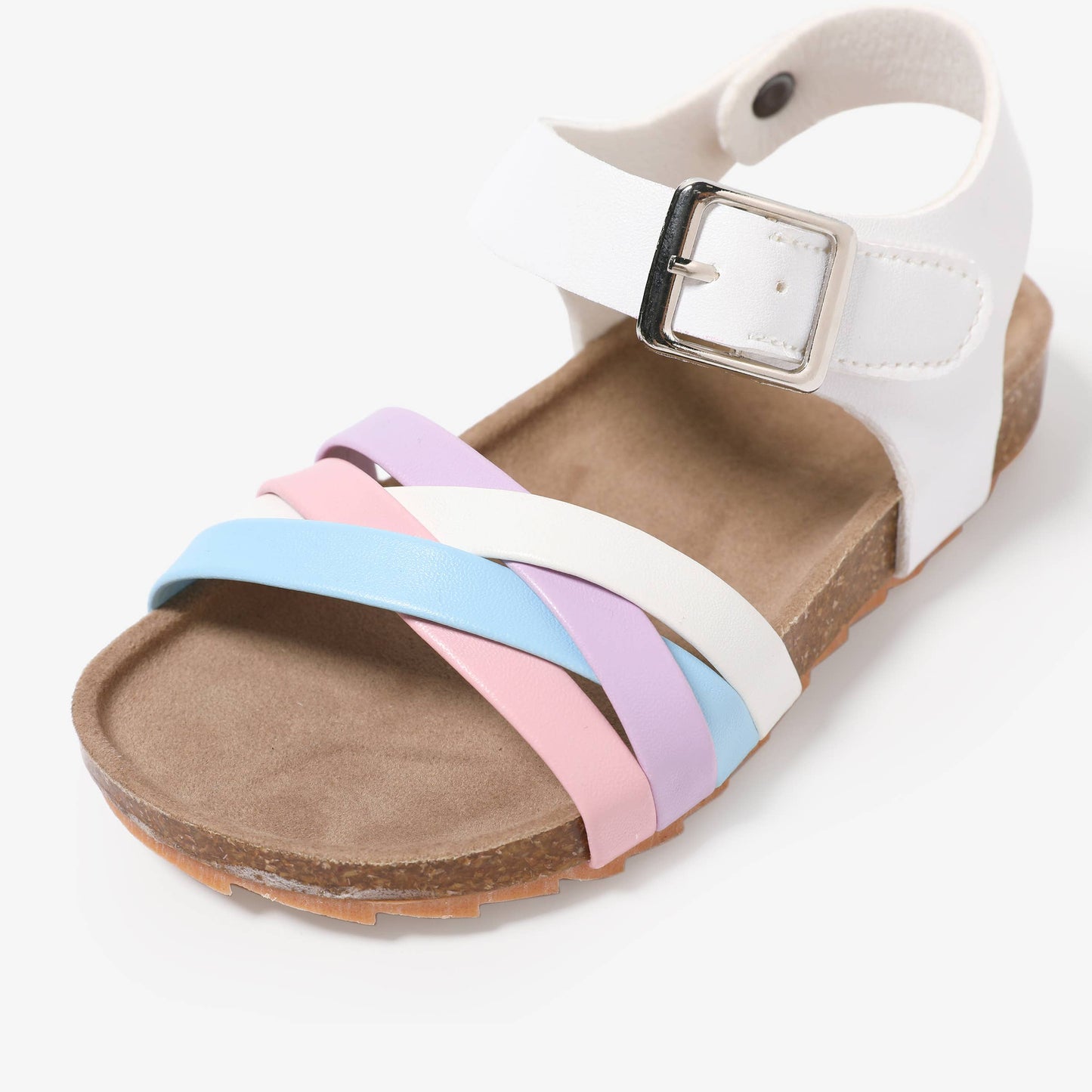 Toddler/ Kid Girl Casual Stripe Cork Sole Buckle Sandals