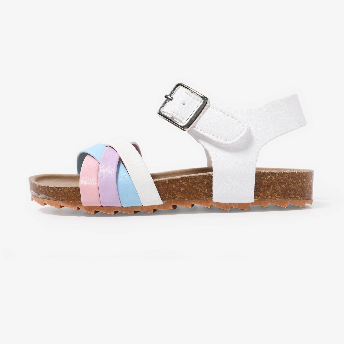 Toddler/ Kid Girl Casual Stripe Cork Sole Buckle Sandals