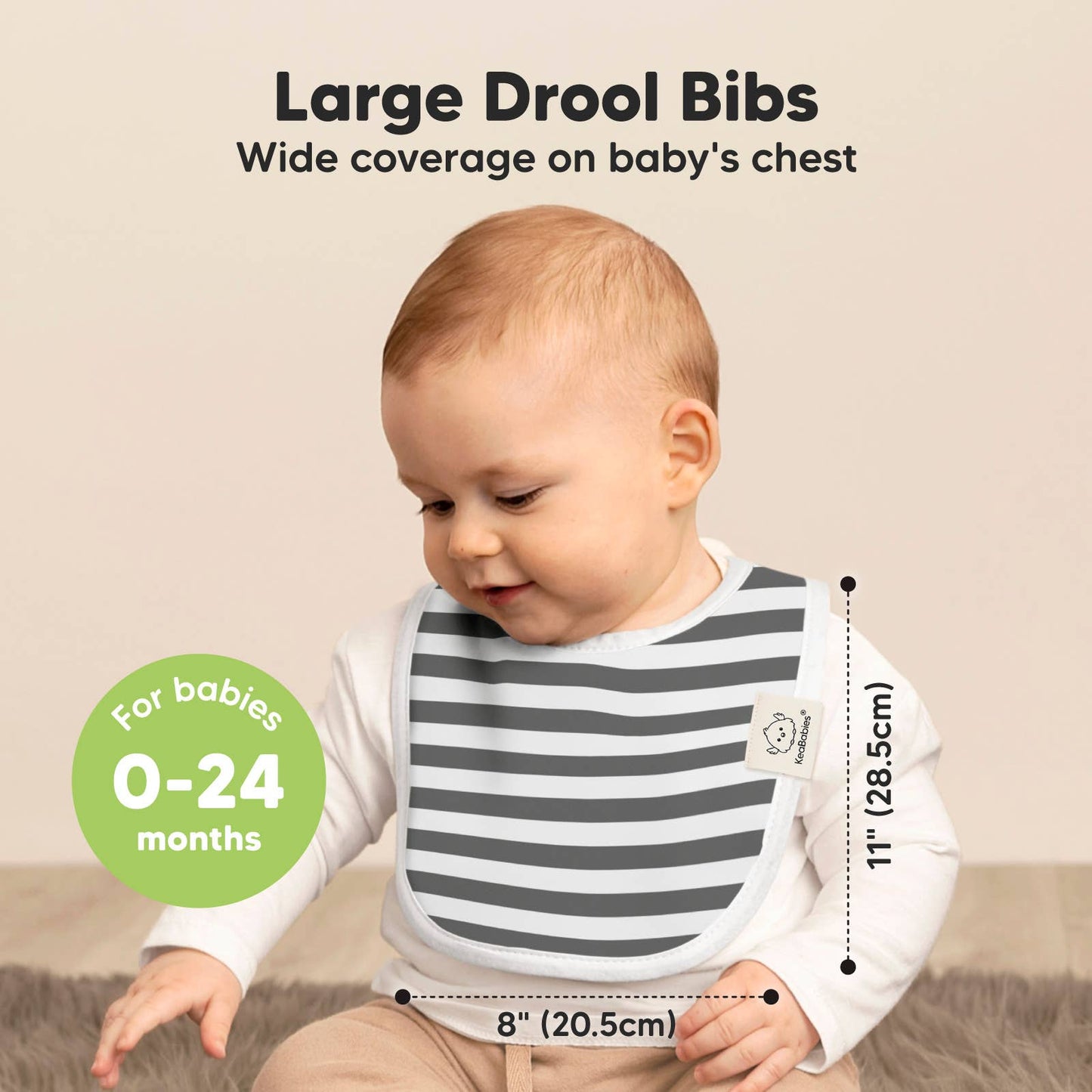 8-pack Urban Drool Bibs for Teething Baby Boys and Girls