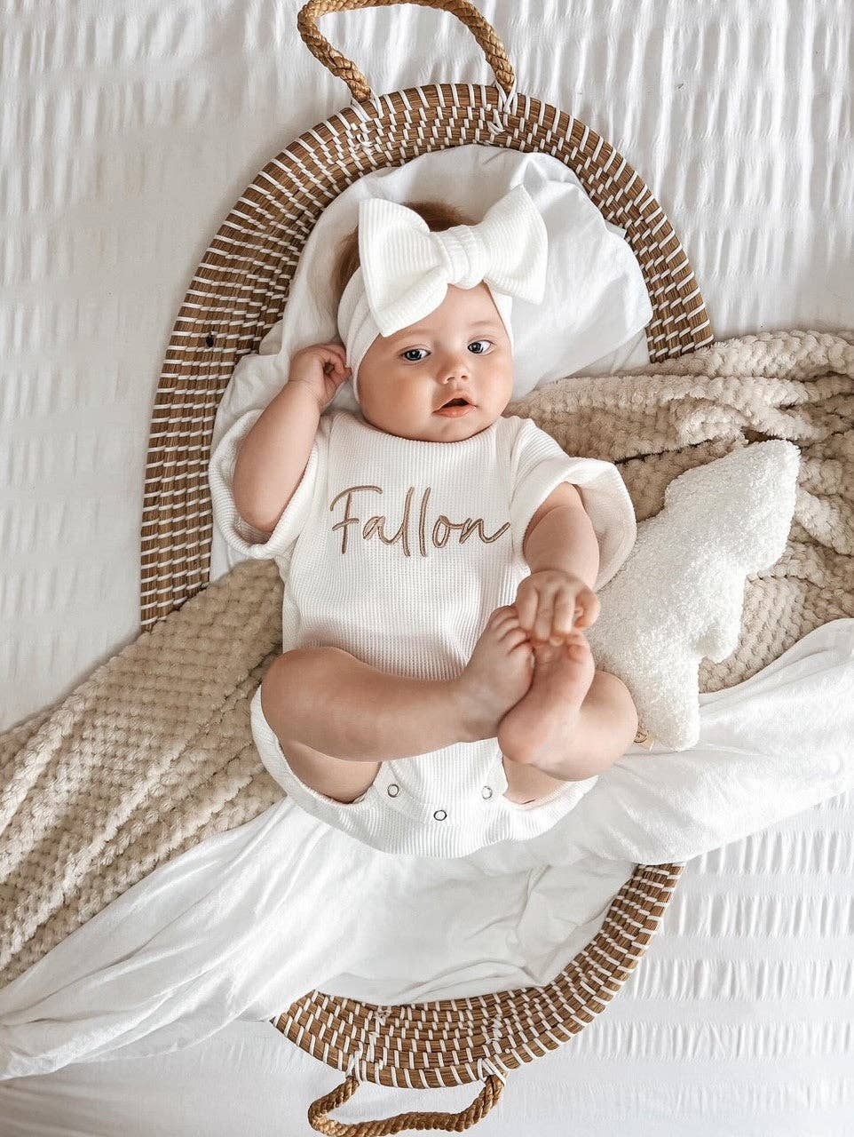 WAFFLE BUBBLE ROMPER - WHITE