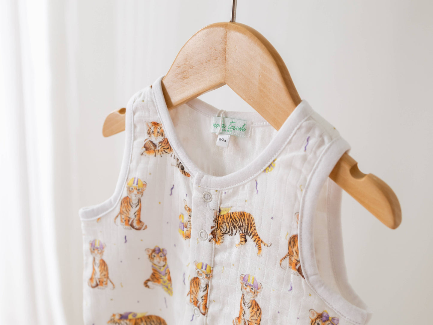 MVC: Louisiana Tigers Organic Muslin Shortalls